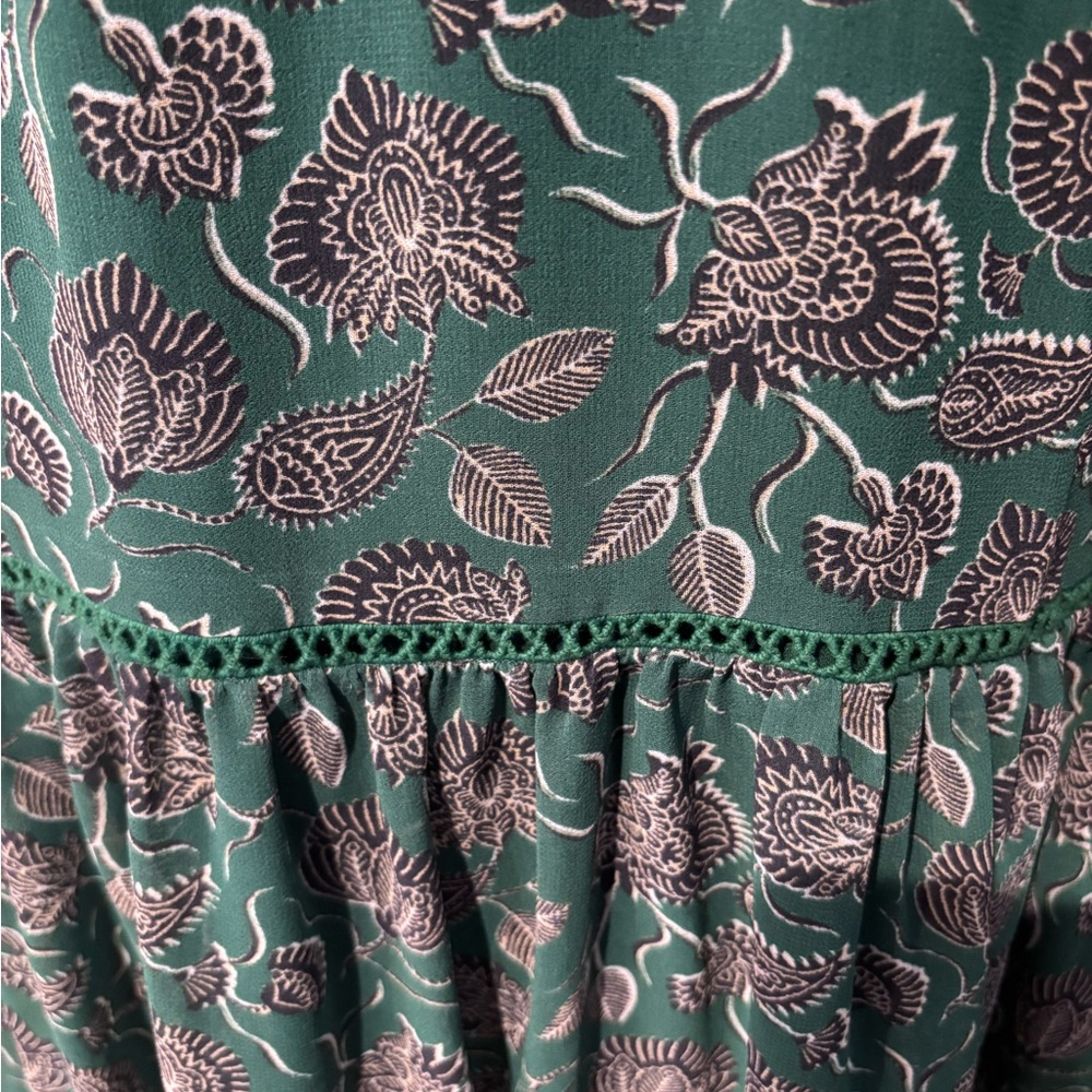 Rebecca Minkoff Florence dress in green paisley print polyester size M. Vintage! - Picture 8 of 16